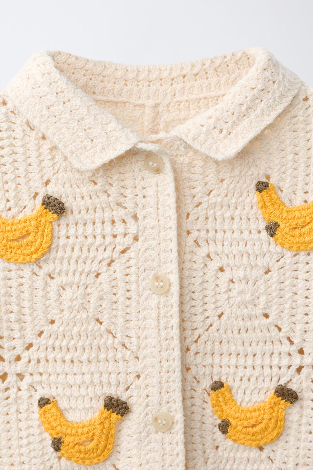 РУБАШКА КРОШЕ С ВЫШИВКОЙ БАНАНОВ