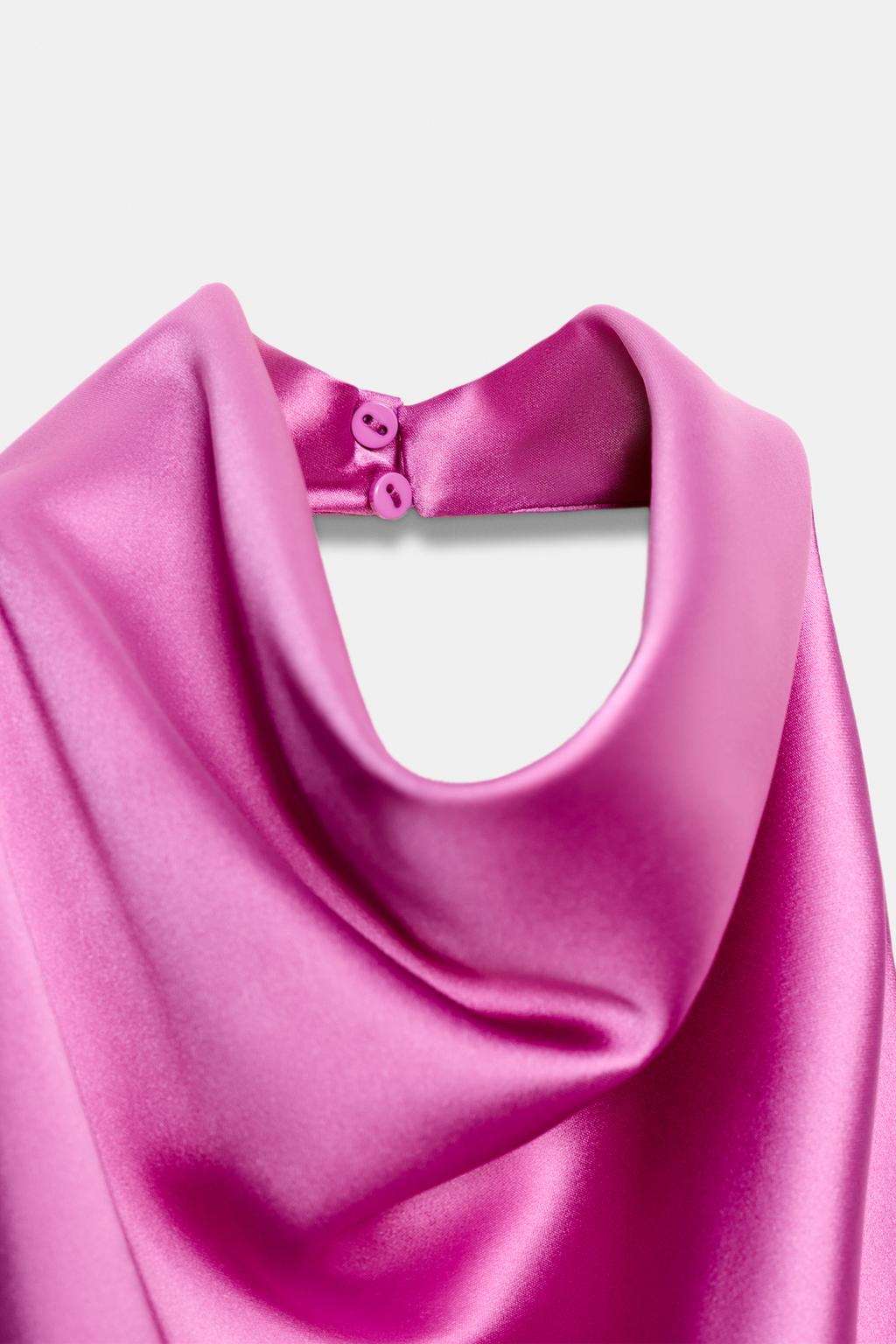 АТЛАСНЫЙ ТОП С ГОРЛОВИНОЙ ХАЛТЕР