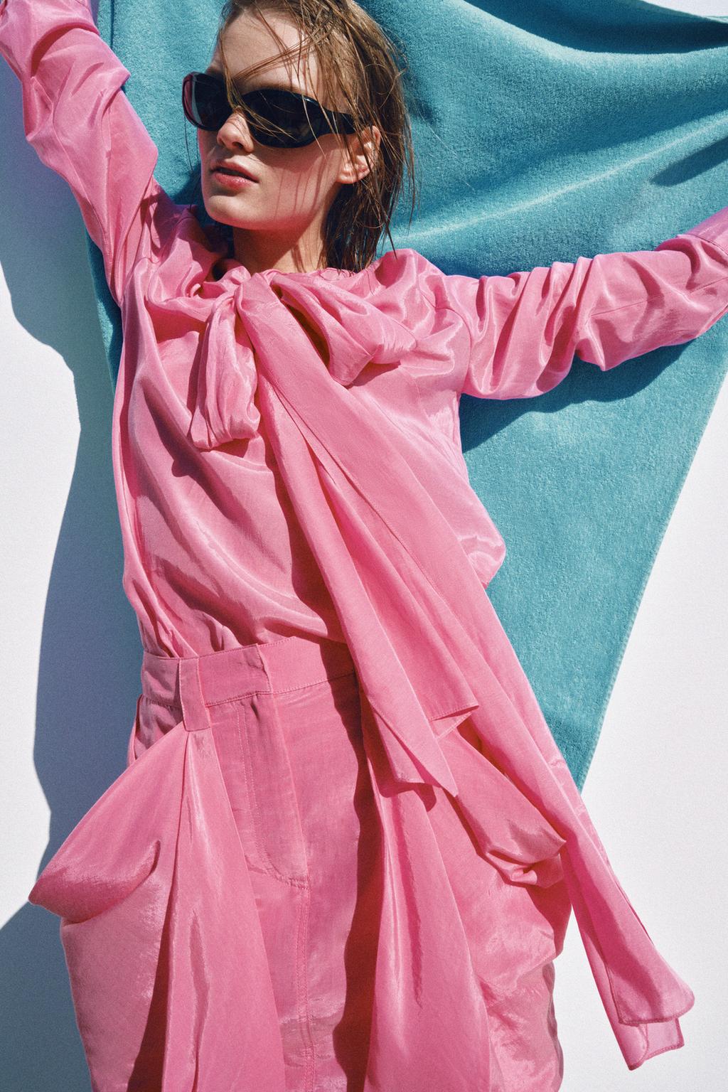 СВОБОДНАЯ БЛУЗА С ЗАВЯЗКАМИ — ZW COLLECTION