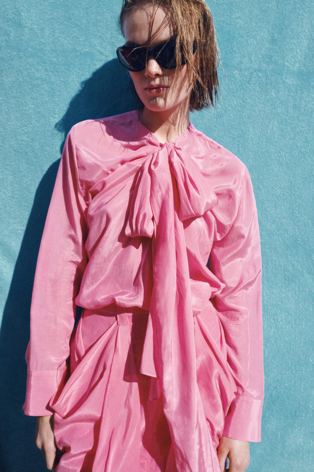 СВОБОДНАЯ БЛУЗА С ЗАВЯЗКАМИ — ZW COLLECTION