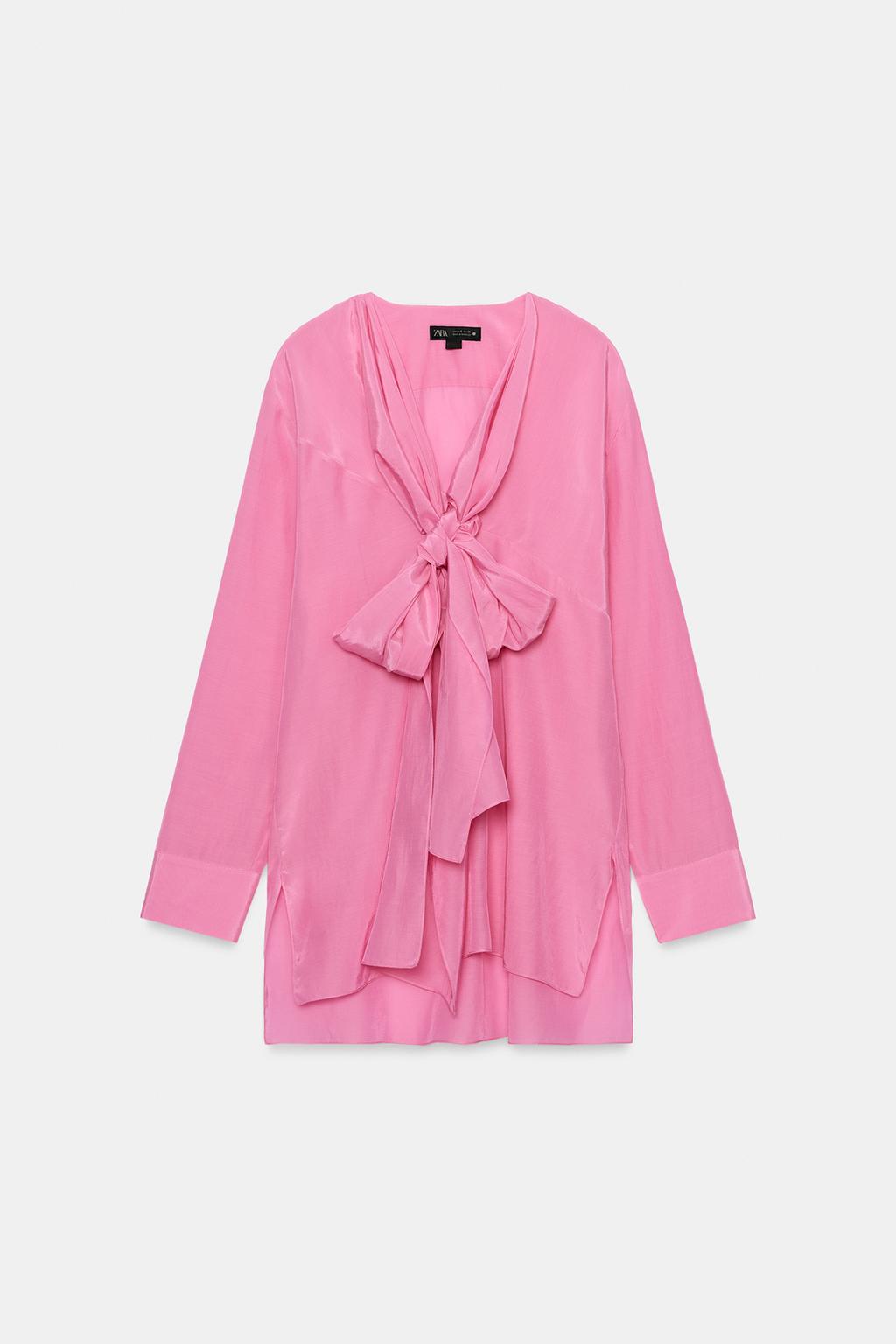 СВОБОДНАЯ БЛУЗА С ЗАВЯЗКАМИ — ZW COLLECTION