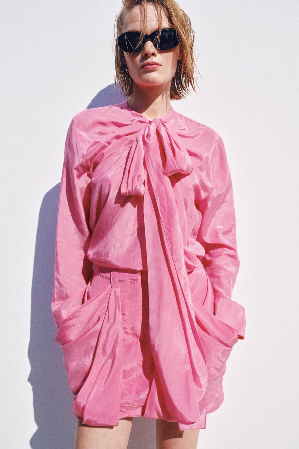 СВОБОДНАЯ БЛУЗА С ЗАВЯЗКАМИ — ZW COLLECTION