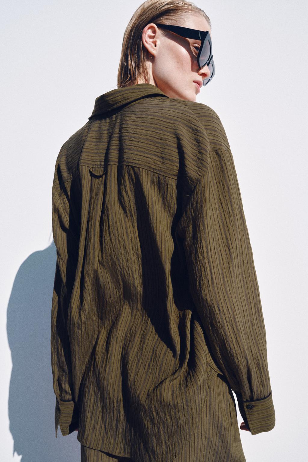 РУБАШКА СТРУЯЩАЯСЯ В ПОЛОСКУ — ZW COLLECTION