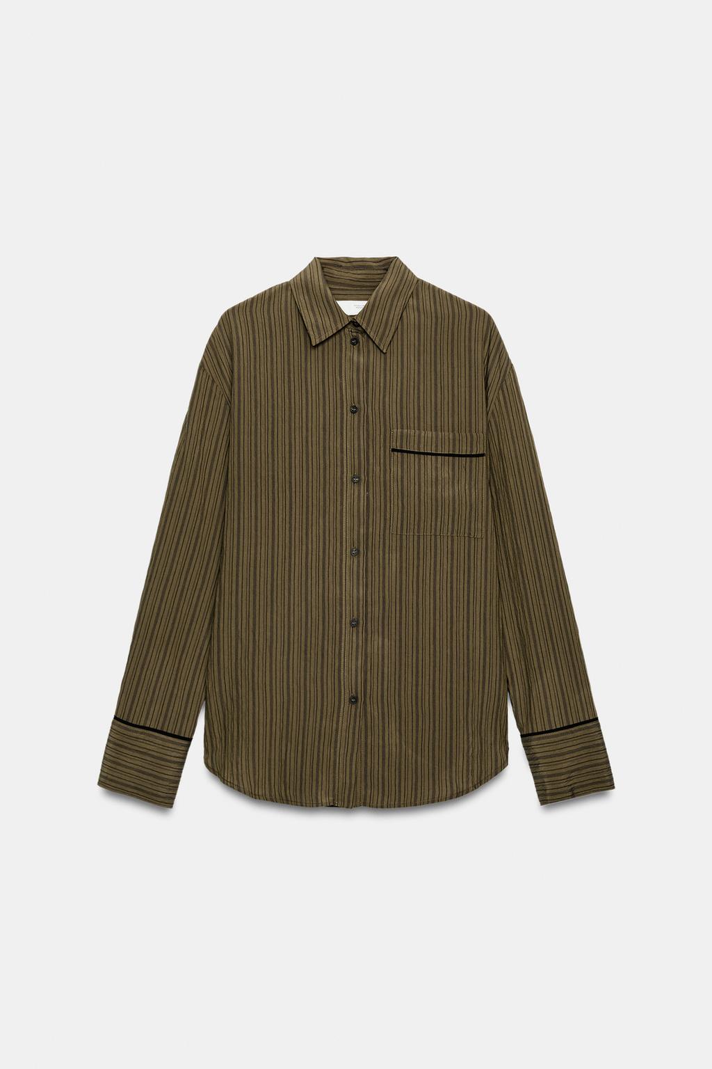 РУБАШКА СТРУЯЩАЯСЯ В ПОЛОСКУ — ZW COLLECTION