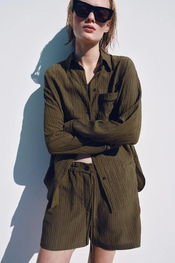 ЖАККАРДОВЫЕ ШОРТЫ В ПОЛОСКУ — коллекция Zara «ZW»