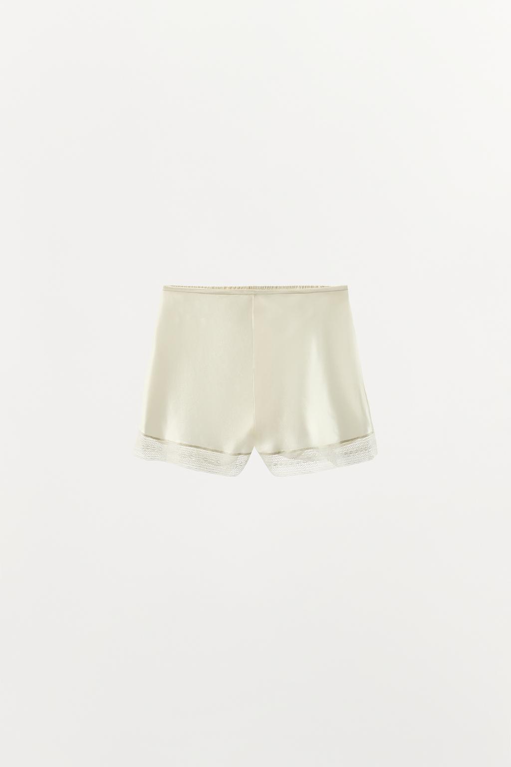 ШОРТЫ ИЗ ШЕЛКА С КРУЖЕВОМ