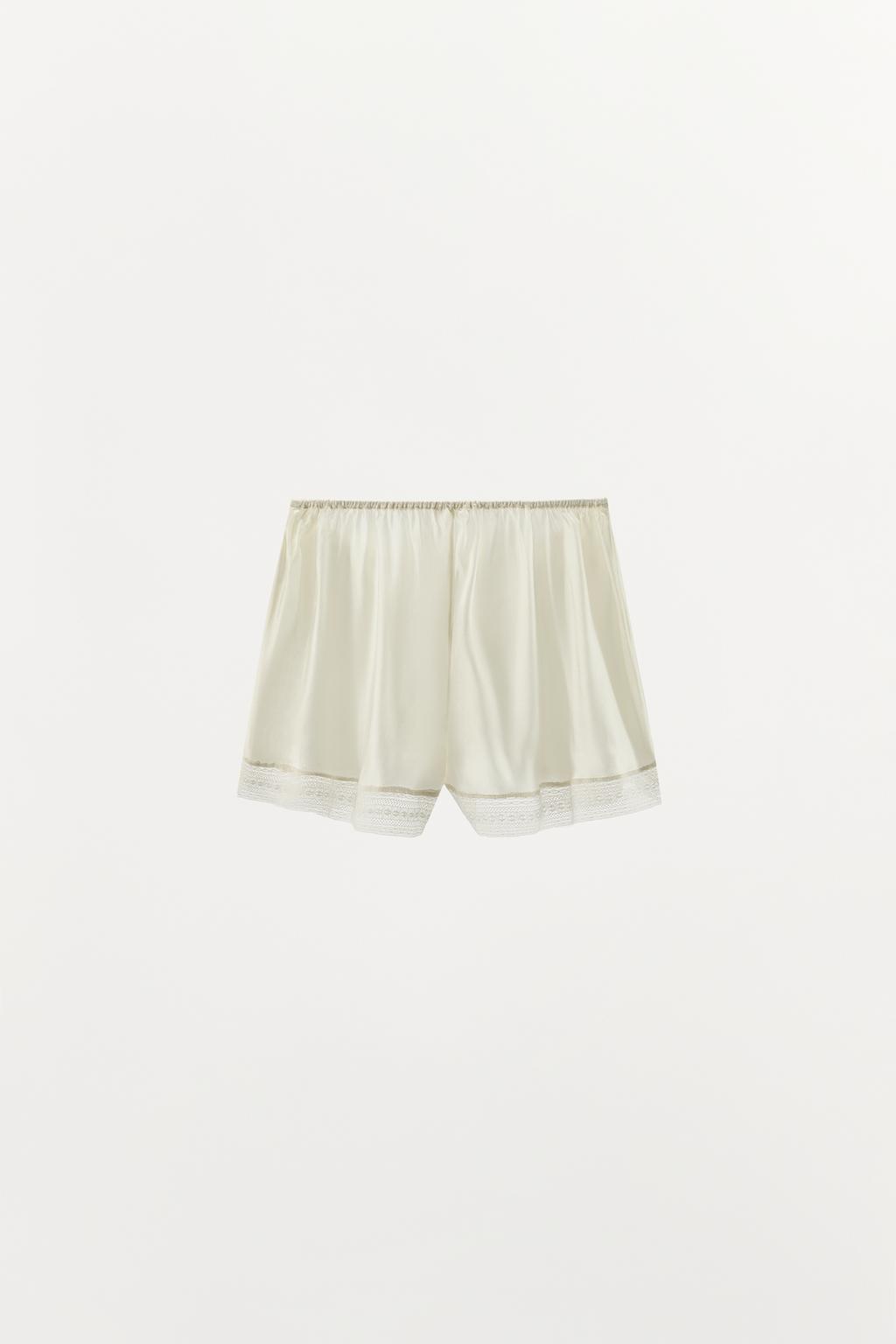 ШОРТЫ ИЗ ШЕЛКА С КРУЖЕВОМ