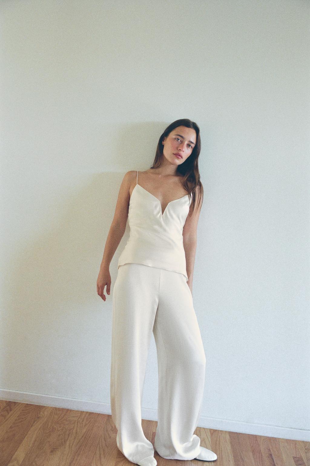 АТЛАСНЫЕ БРЮКИ ИЗ 100% ВИСКОЗЫ