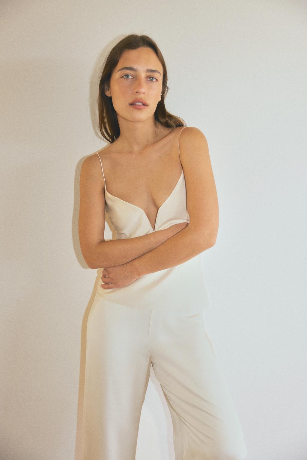 АТЛАСНЫЕ БРЮКИ ИЗ 100% ВИСКОЗЫ