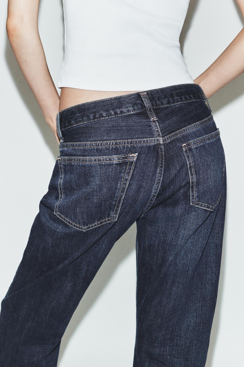 ДЖИНСЫ TRF ПРЯМОГО КРОЯ С ОТВОРОТАМИ И СРЕДНЕЙ ПОСАДКОЙ