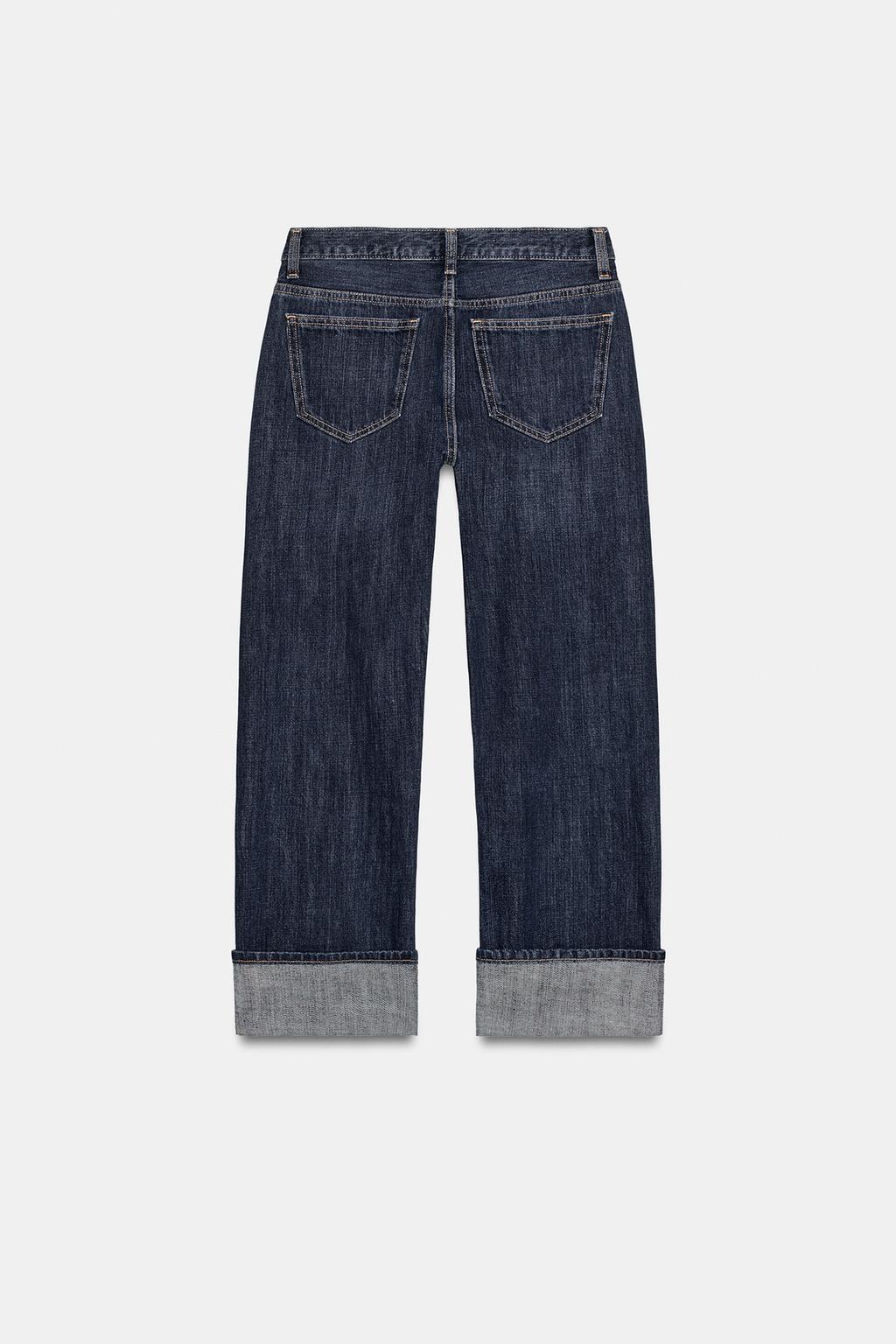 ДЖИНСЫ TRF ПРЯМОГО КРОЯ С ОТВОРОТАМИ И СРЕДНЕЙ ПОСАДКОЙ