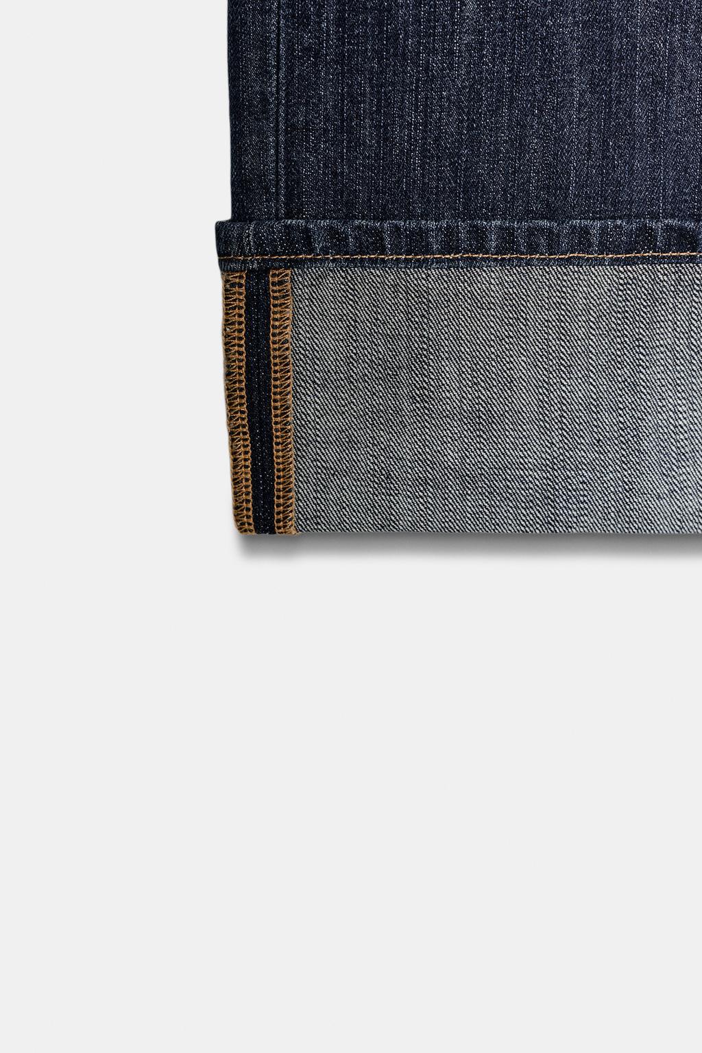 ДЖИНСЫ TRF ПРЯМОГО КРОЯ С ОТВОРОТАМИ И СРЕДНЕЙ ПОСАДКОЙ