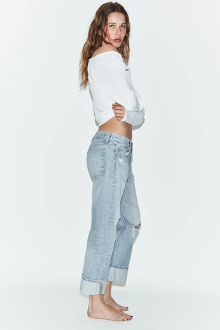 Джинсы Trf Straight-Leg Mid-Rise с разрезами- Заказать в России