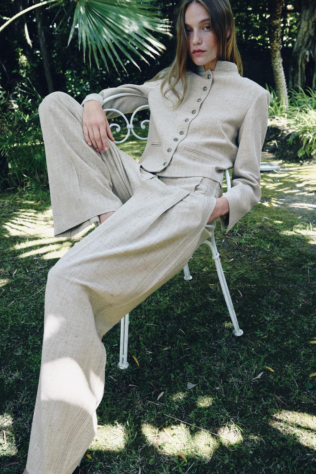 БРЮКИ ПРЯМОГО КРОЯ С ДЕКОРАТИВНОЙ СТРОЧКОЙ — ZW COLLECTION