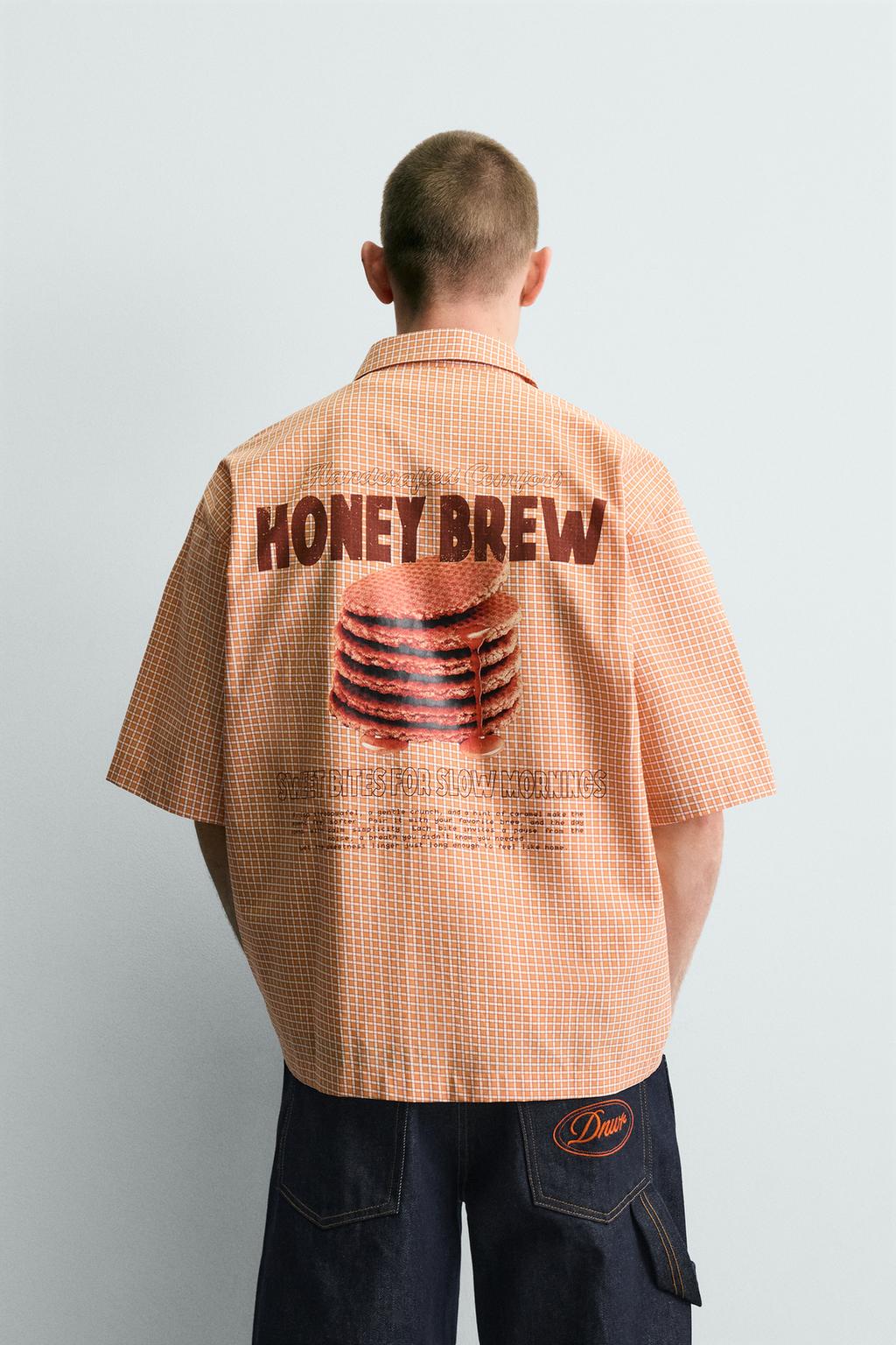 РУБАШКА В КЛЕТКУ С КОМБИНИРОВАННОЙ ВЫШИВКОЙ