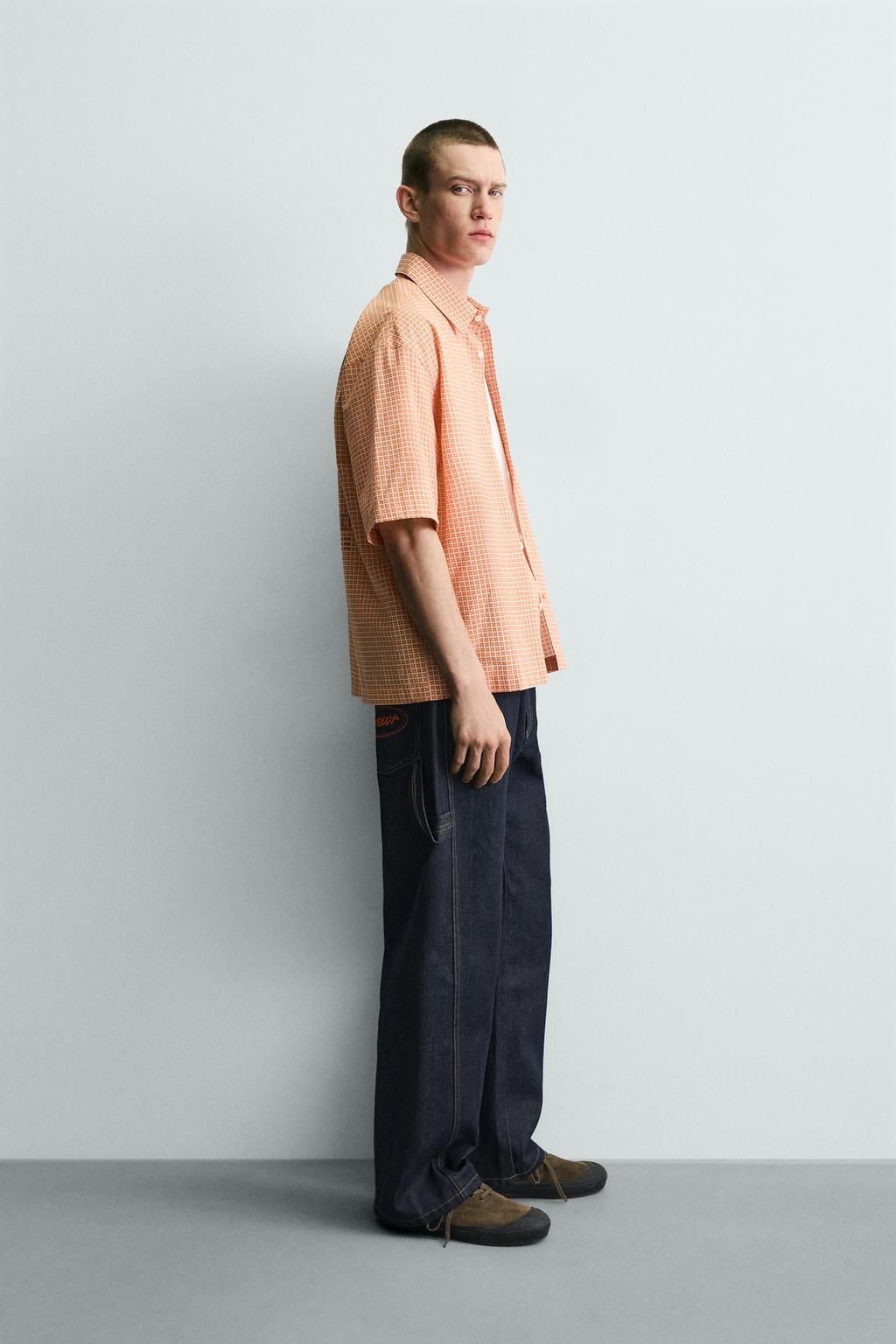 РУБАШКА В КЛЕТКУ С КОМБИНИРОВАННОЙ ВЫШИВКОЙ