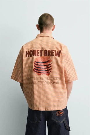 Рубашка в клетку с комбинированной вышивкой- Заказать в России