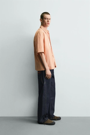 Рубашка в клетку с комбинированной вышивкой- Заказать в России