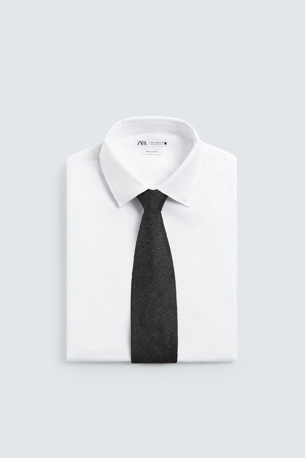 ШЕЛКОВЫЙ ЖАККАРДОВЫЙ ГАЛСТУК В ГОРОШЕК