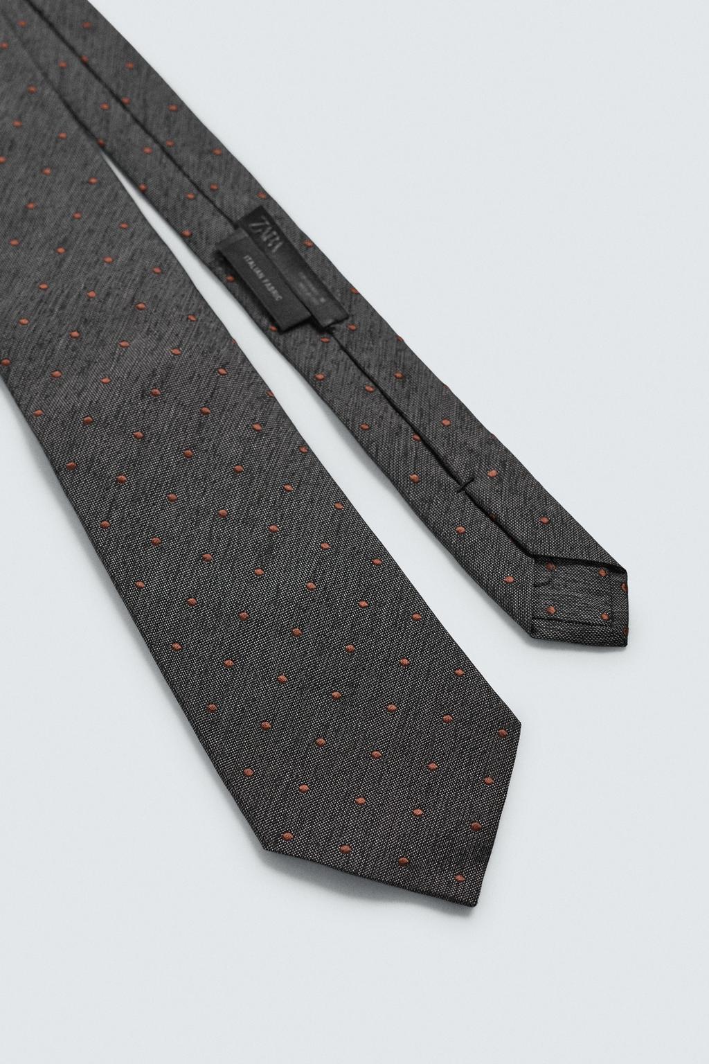 ШЕЛКОВЫЙ ЖАККАРДОВЫЙ ГАЛСТУК В ГОРОШЕК