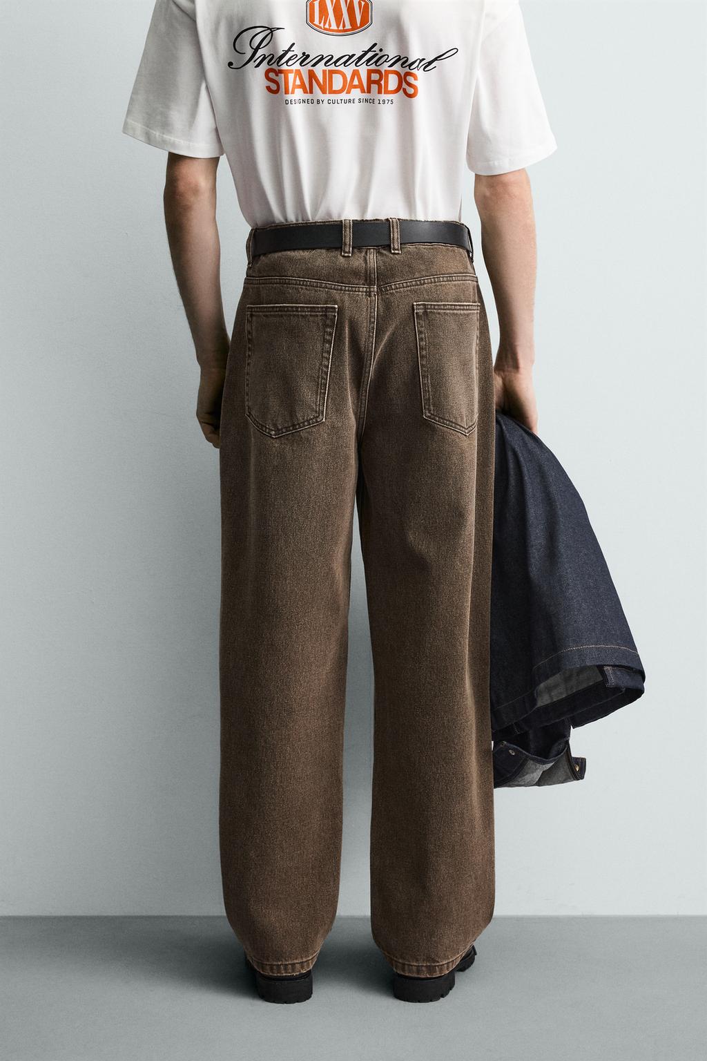 ДЖИНСЫ RELAXED FIT С ВОЩЕНЫМ ЭФФЕКТОМ