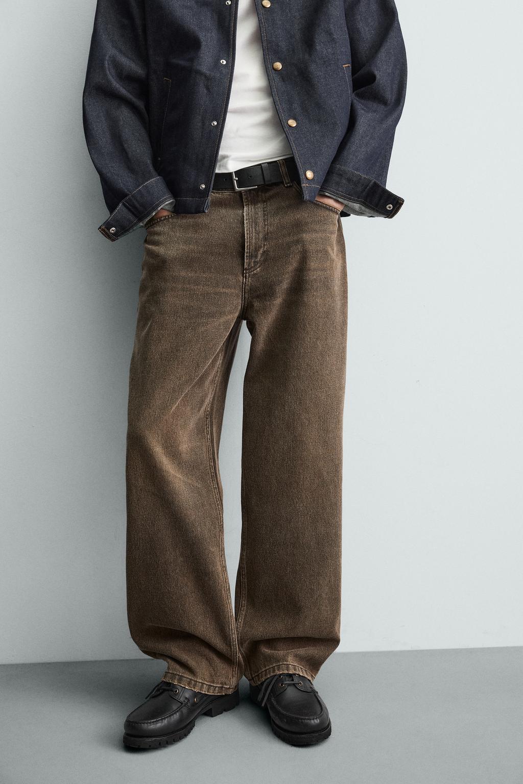 ДЖИНСЫ RELAXED FIT С ВОЩЕНЫМ ЭФФЕКТОМ