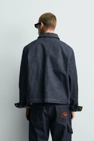 Джинсовая куртка свободного кроя с вышивкой- Заказать в России