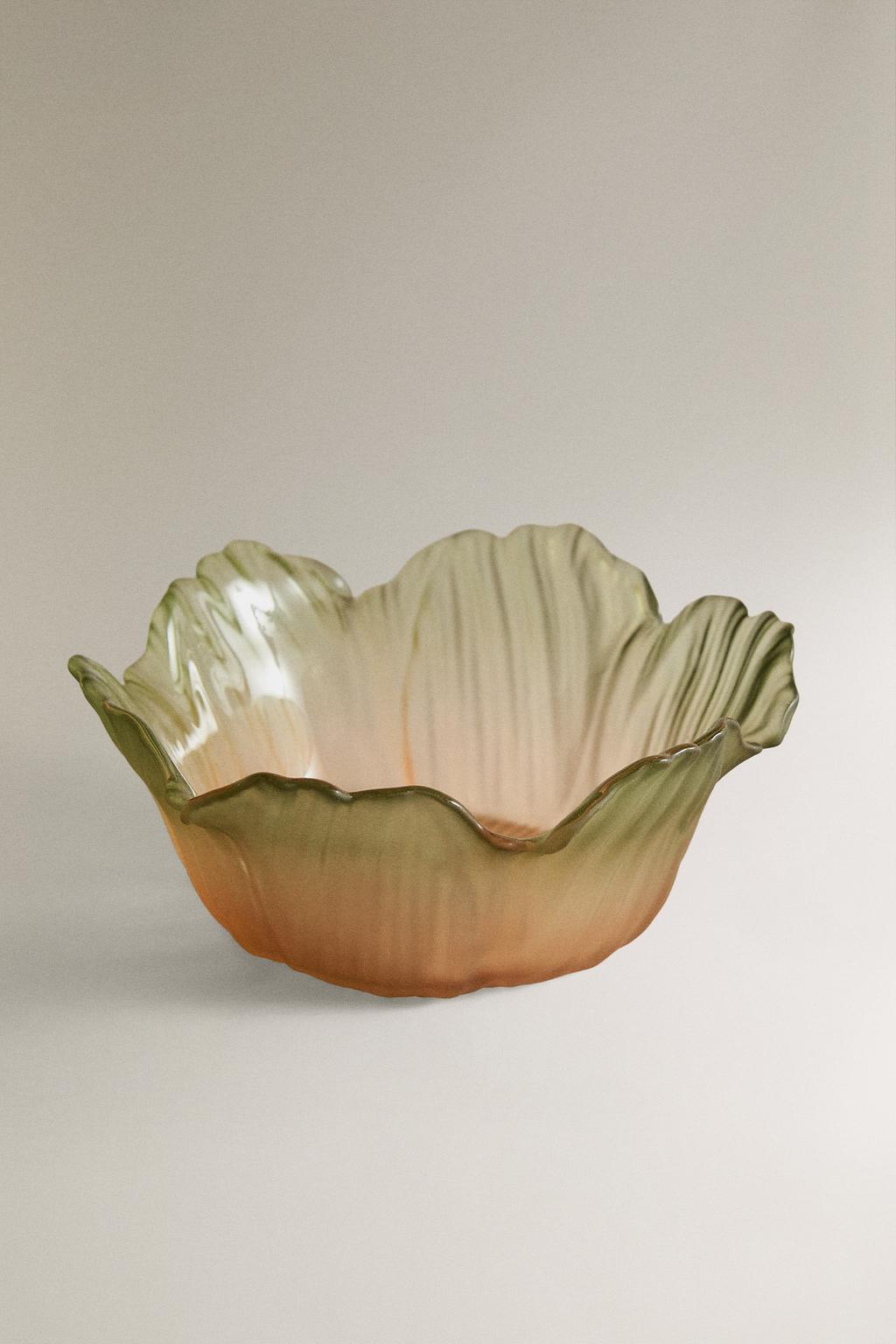 Стеклянная чаша цветочная