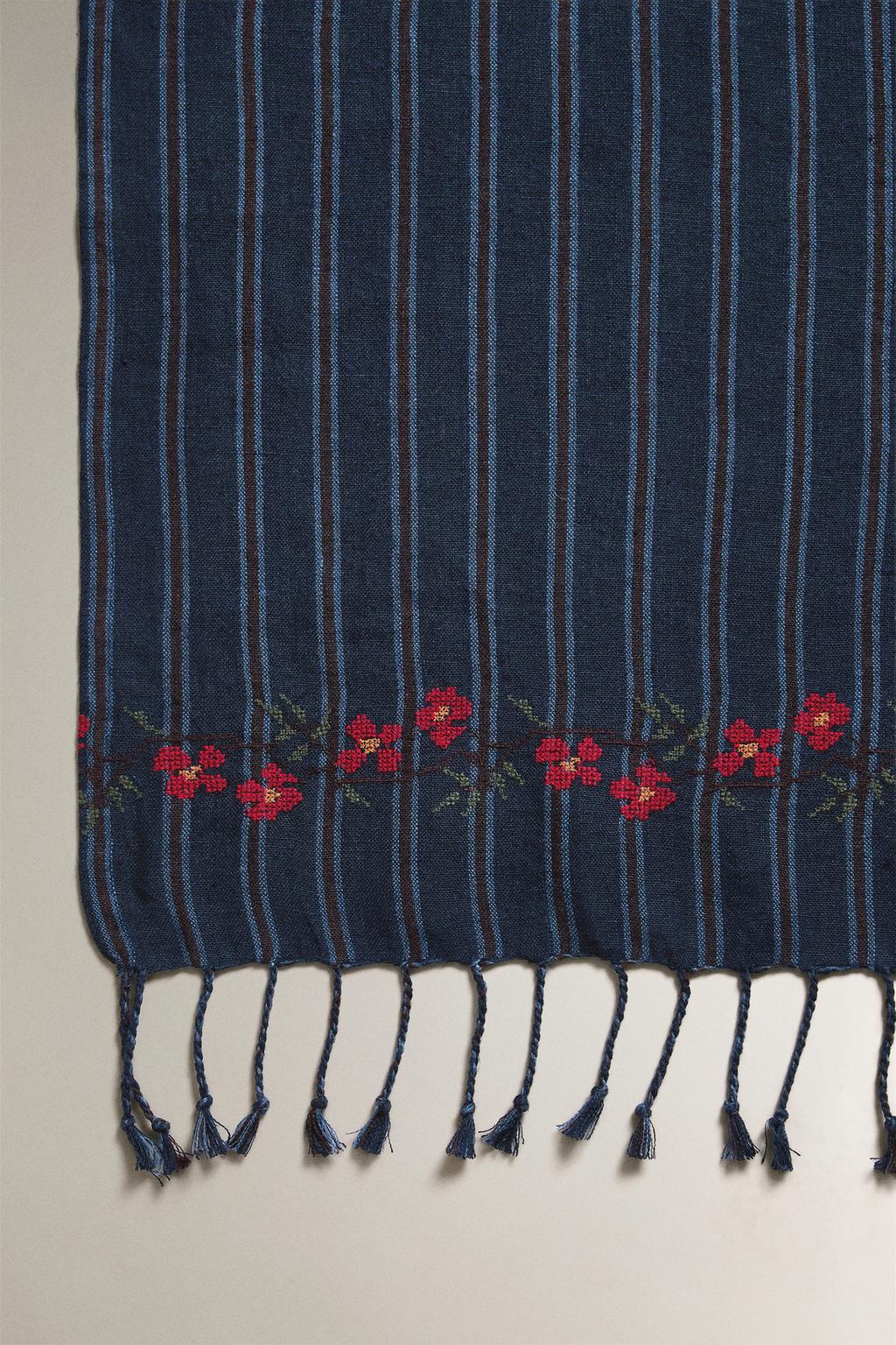 Пляжное полотенце в полоску и с цветочным узором