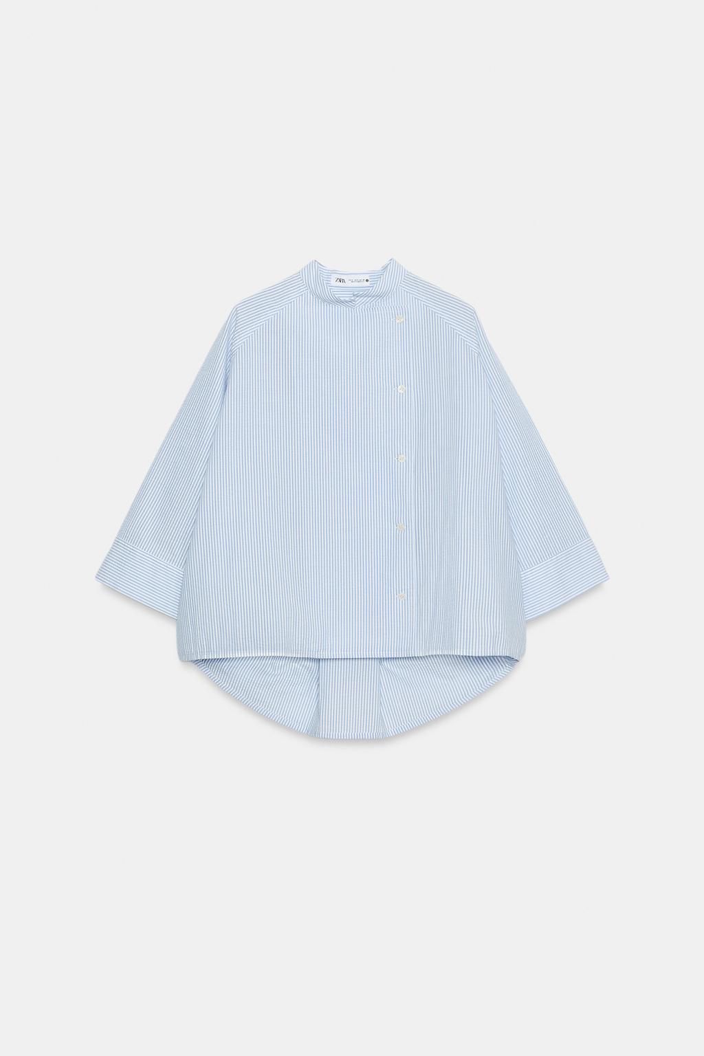 РУБАШКА В ПОЛОСКУ АСИММЕТРИЧНОГО КРОЯ — ZW COLLECTION