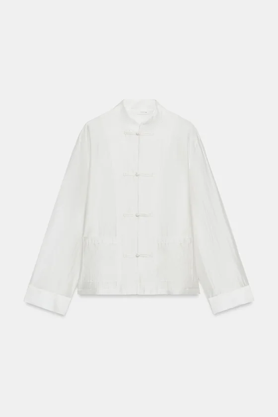 АТЛАСНАЯ РУБАШКА С НАВЕСНЫМИ ПЕТЛЯМИ коллекция Zara «ZW»