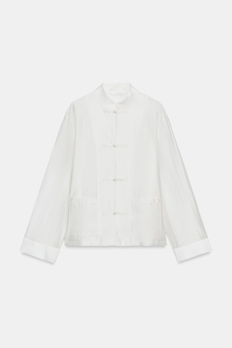 Рубашка из сатина с застёжкой-пуговицами Zara «ZW»