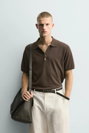 Трикотажное поло Relaxed Fit- Заказать в России