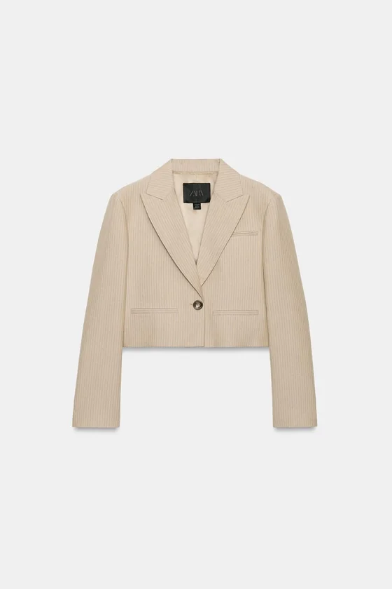 УКОРОЧЕННЫЙ БЛЕЙЗЕР В ПОЛОСКУ — коллекция Zara «ZW»