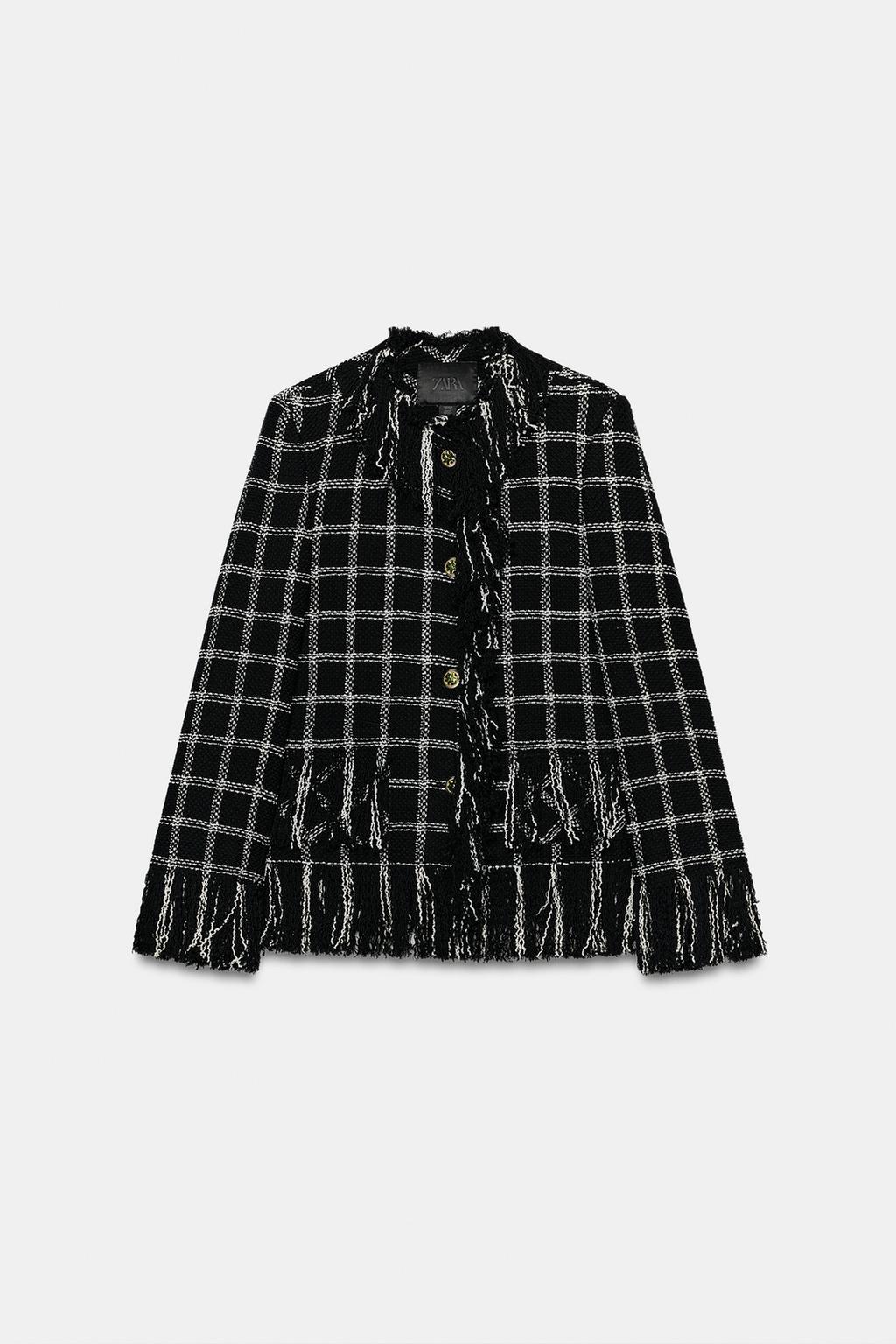 КУРТКА В КЛЕТКУ С БАХРОМОЙ — ZW COLLECTION