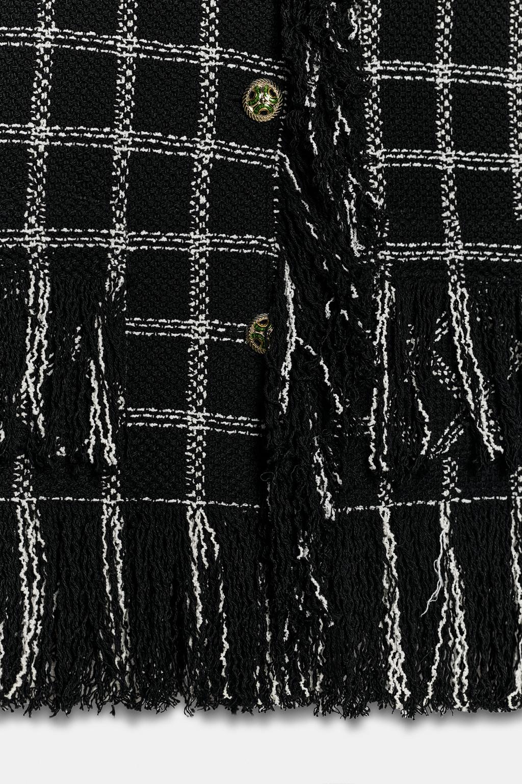 КУРТКА В КЛЕТКУ С БАХРОМОЙ — ZW COLLECTION