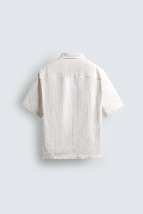 РУБАШКА СВОБОДНОГО КРОЯ ЖАККАРД В ПОЛОСКУ