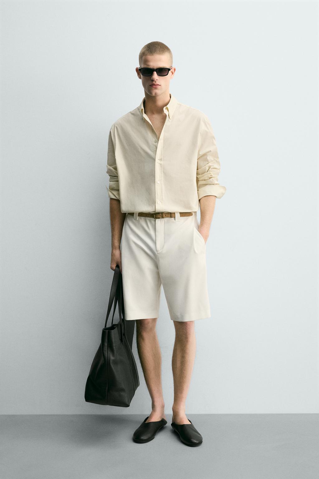 ШОРТЫ RELAXED FIT С БОКОВЫМИ СКЛАДКАМИ
