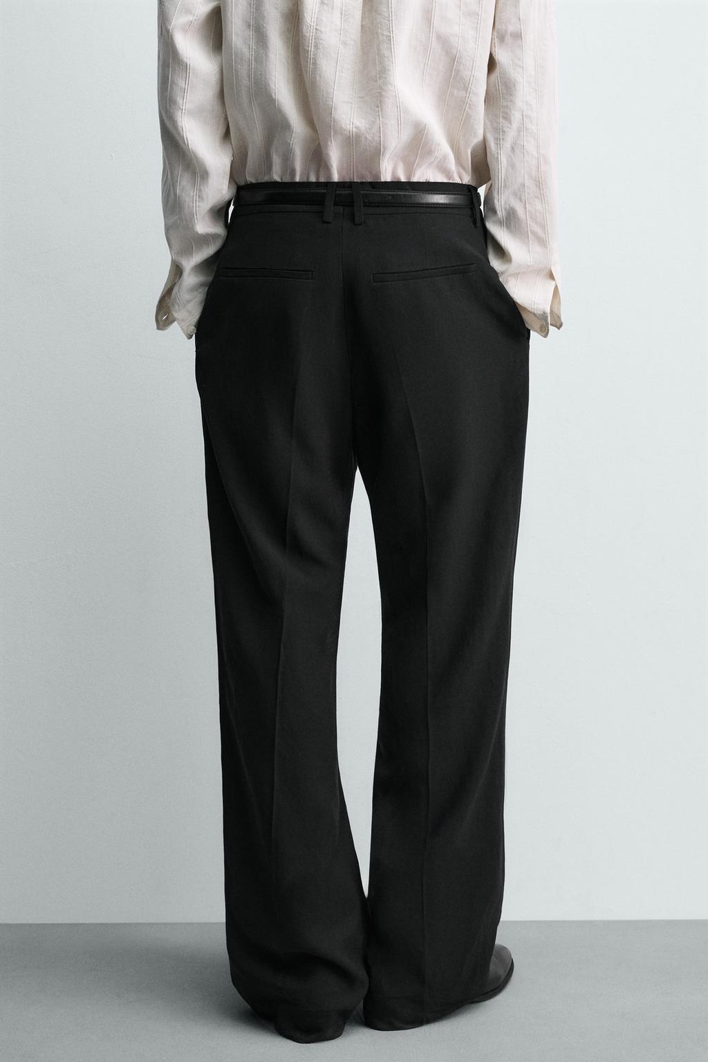 КОСТЮМНЫЕ БРЮКИ RELAXED FIT ИЗ ВИСКОЗЫ И ЛЬНА