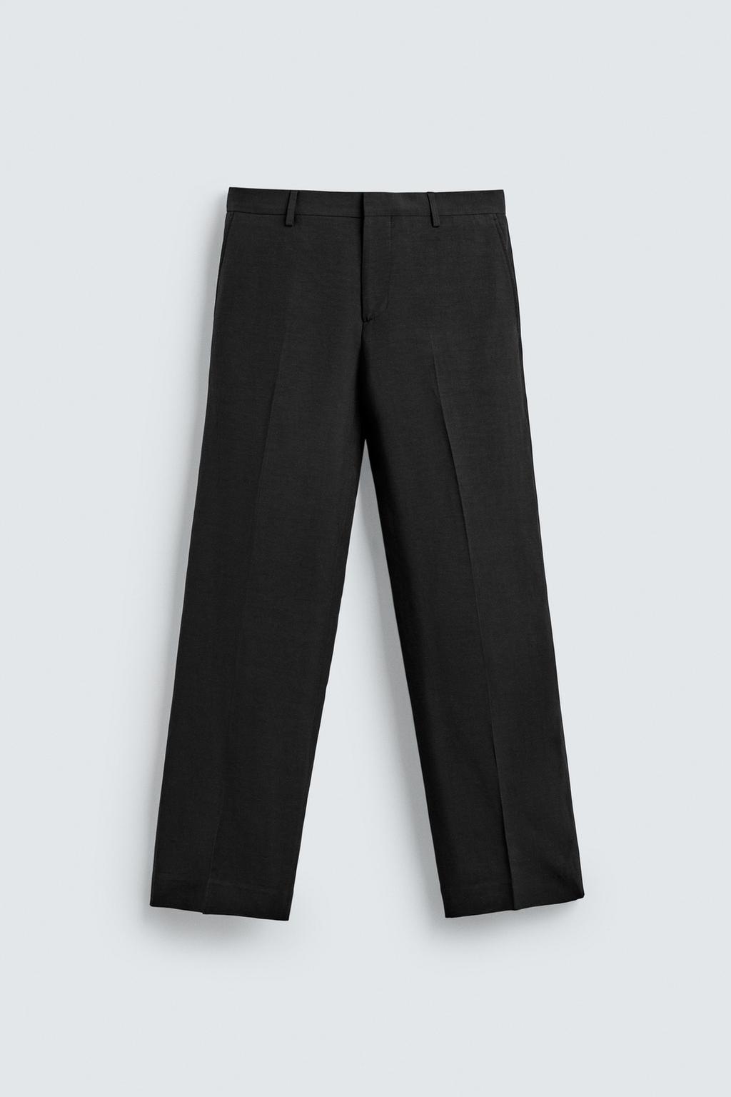 КОСТЮМНЫЕ БРЮКИ RELAXED FIT ИЗ ВИСКОЗЫ И ЛЬНА
