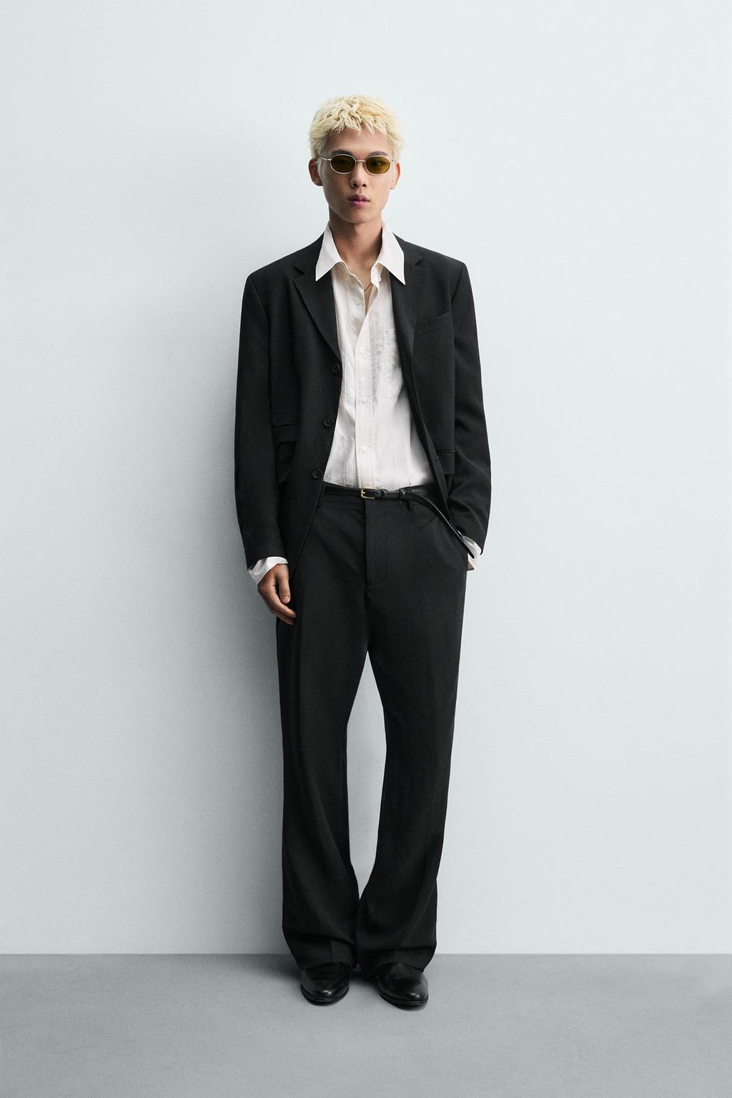 КОСТЮМНЫЕ БРЮКИ RELAXED FIT ИЗ ВИСКОЗЫ И ЛЬНА