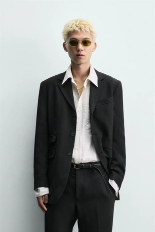 Купить Zara Блейзер из вискозы и льна свободного кроя