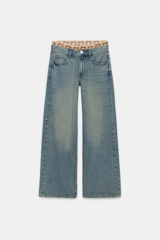 ДЖИНСЫ Z1975 LOOSE FIT СО СРЕДНЕЙ ПОСАДКОЙ И ВЯЗАНЫМИ ДЕТАЛЯМИ