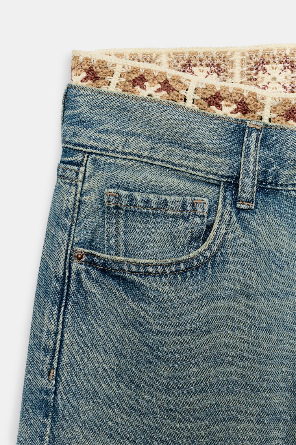ДЖИНСЫ Z1975 LOOSE FIT СО СРЕДНЕЙ ПОСАДКОЙ И ВЯЗАНЫМИ ДЕТАЛЯМИ