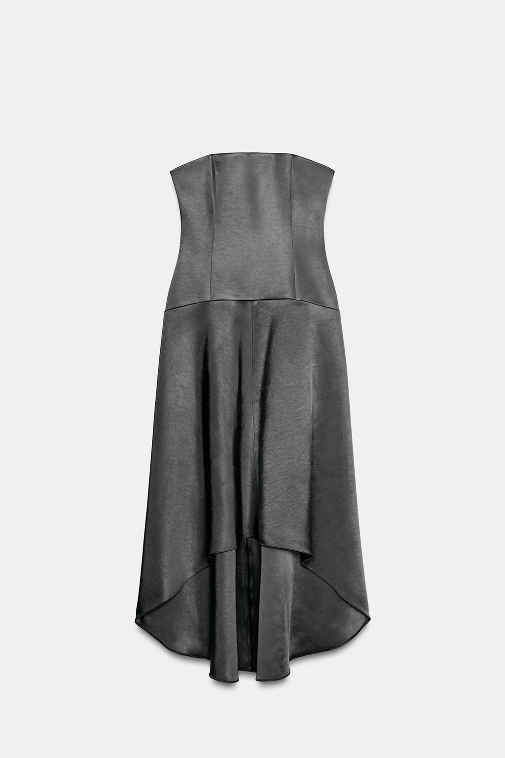АТЛАСНОЕ АСИММЕТРИЧНОЕ ПЛАТЬЕ ZW COLLECTION