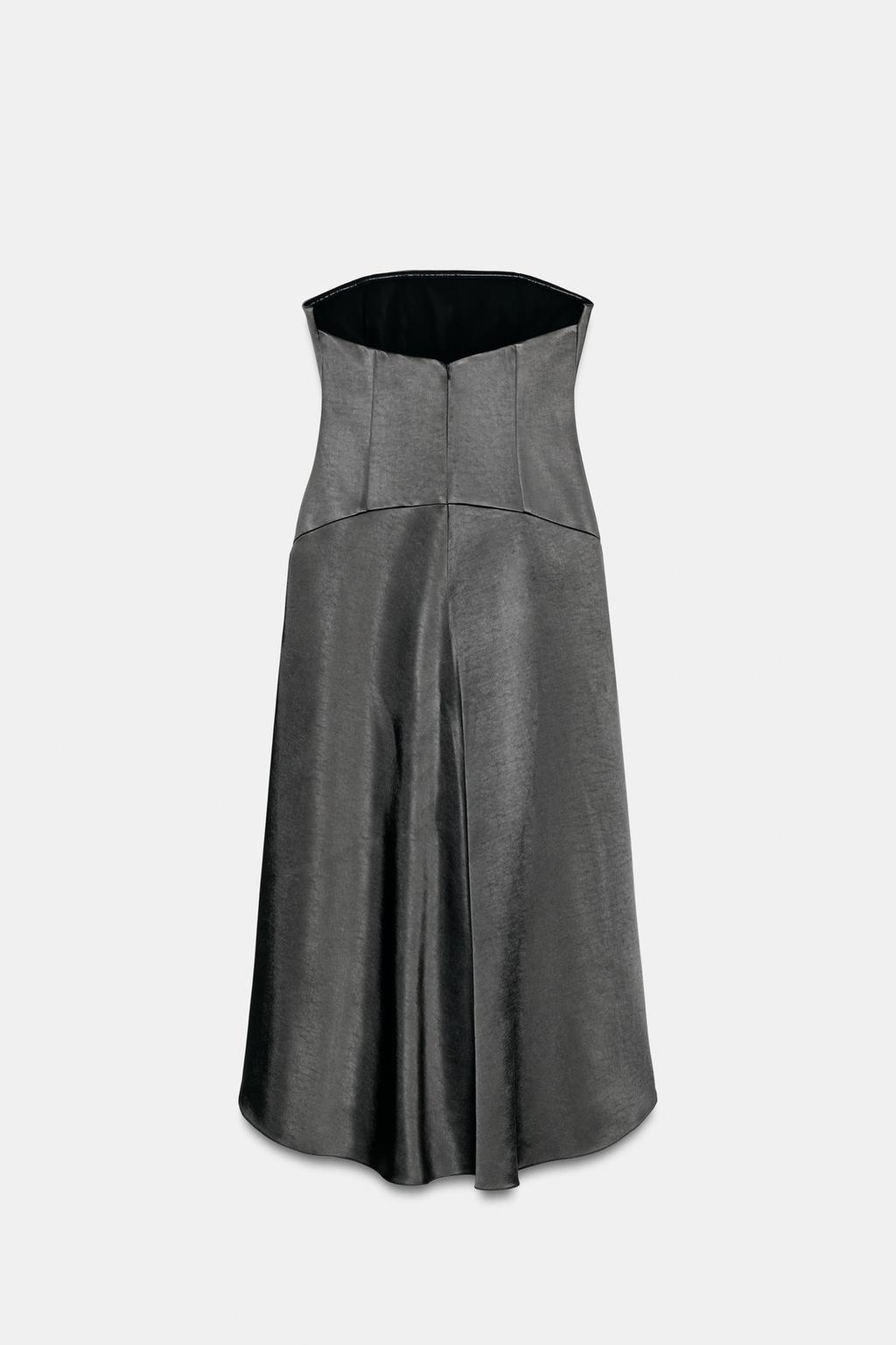 АТЛАСНОЕ АСИММЕТРИЧНОЕ ПЛАТЬЕ ZW COLLECTION