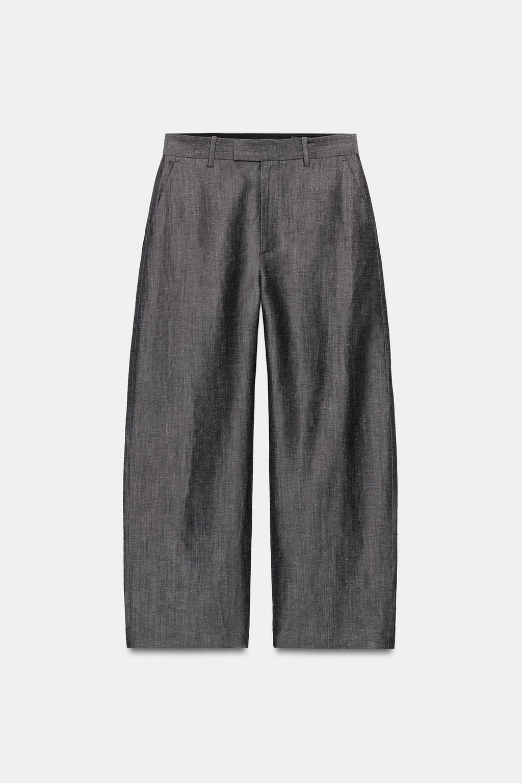 ШИРОКИЕ БРЮКИ ИЗ СМЕСОВОГО ЛЬНА — ZW COLLECTION