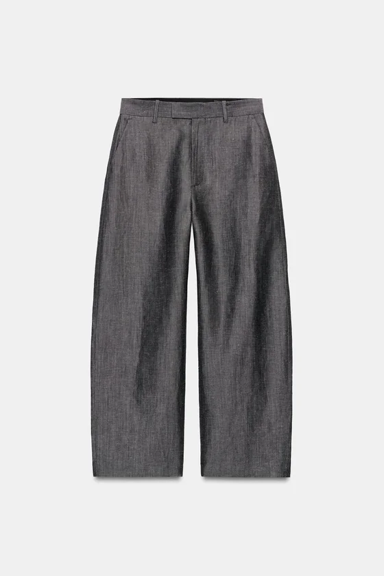 ШИРОКИЕ БРЮКИ ИЗ СМЕСОВОГО ЛЬНА — коллекция Zara «ZW»