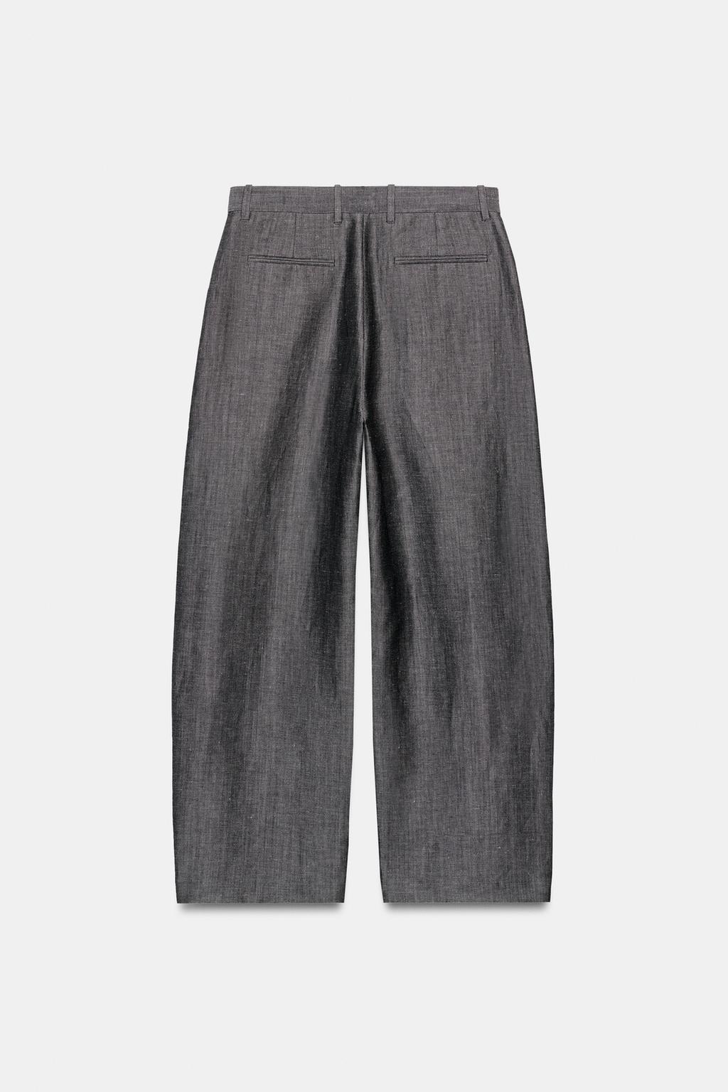 ШИРОКИЕ БРЮКИ ИЗ СМЕСОВОГО ЛЬНА — ZW COLLECTION