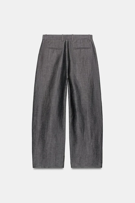 ШИРОКИЕ БРЮКИ ИЗ СМЕСОВОГО ЛЬНА — коллекция Zara «ZW»